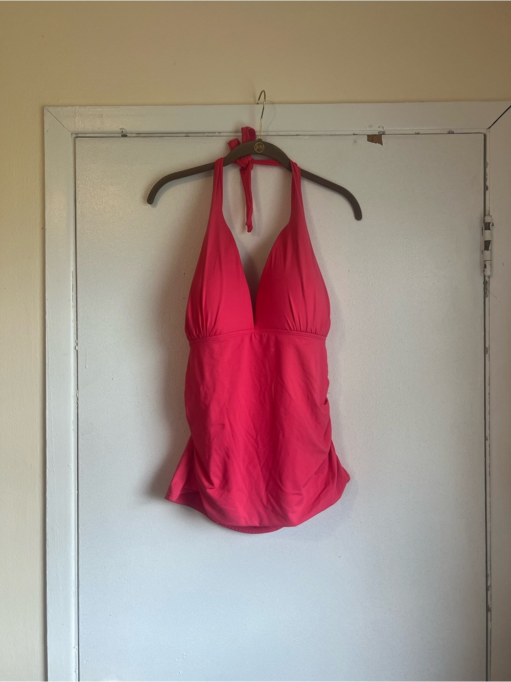 APT. 9 Pink Halter Tankini Swim Top Adjustable Strap Size 16